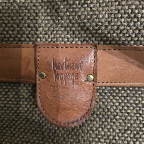 Vintage Hartmann Luggage Tweed And Leather 3 Compartment Carry-on Bag In EUC - Picture 8 of 11